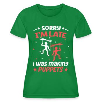 Puppeteers for puppetry and marionettes - Women's Functional T-Shirt - kelly green - Front - AI Model Female 172 dark (172cm)