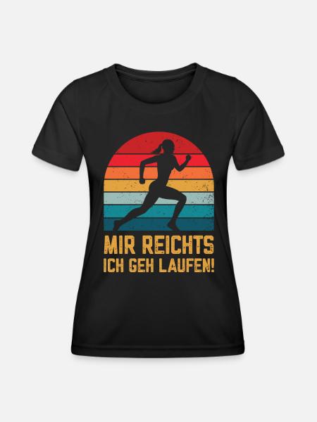 Mir reichts ich geh Laufen Sport - Frauen Funktions-T-Shirt - Schwarz
