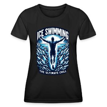 bathing - baths design for swimming in winter - Women's Functional T-Shirt - black - Front - AI Model Female 172 light (172cm)