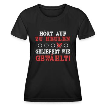 Bundeskanzler Wahl - Gewählt wie geliefert - Frauen Funktions-T-Shirt - Schwarz - Vorne - AI Model Female 172 light (172cm)