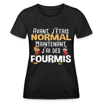 Fourmis fourmi fourmiculture métier humour - T-shirt sport Femme - noir - Devant - AI Model Female 172 light (172cm)