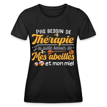 Abeille abeilles. Apiculture apiculteur. T-shirt - T-shirt sport Femme - noir - Devant - AI Model Female 172 light (172cm)