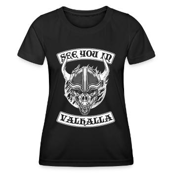 SEE YOU IN VALHALLA Wikinger nordisch - Frauen Funktions-T-Shirt - Schwarz - Vorne - AI Model Female 172 light (172cm)