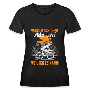 Fahrrad Rennrad Radsport - Frauen Funktions-T-Shirt - Schwarz - Vorne - AI Model Female 172 light (172cm)