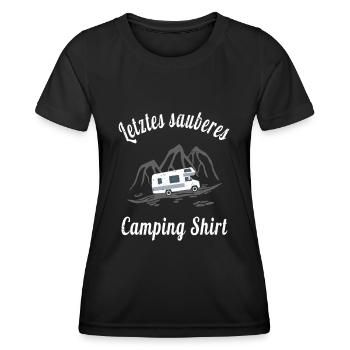 Wohnmobil lustig Camping Camper Camperin - Frauen Funktions-T-Shirt - Schwarz - Vorne - AI Model Female 172 light (172cm)