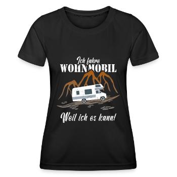Wohnmobil Camper Camping Reise - Frauen Funktions-T-Shirt - Schwarz - Vorne - AI Model Female 172 light (172cm)