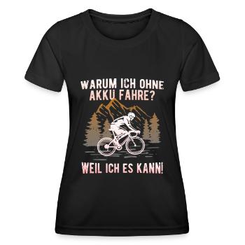Fahrrad Rennrad - Frauen Funktions-T-Shirt - Schwarz - Vorne - AI Model Female 172 light (172cm)