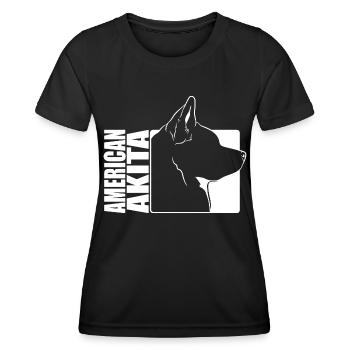 American Akita Profil Hunde Hund Wilsigns - Frauen Funktions-T-Shirt - Schwarz - Vorne - AI Model Female 172 light (172cm)