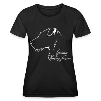 Terrier de chasse allemand profil chien Wilsigns - T-shirt sport Femme - noir - Devant - AI Model Female 172 light (172cm)