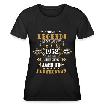 Né en 1952 Legends Cadeau d’anniversaire - T-shirt sport Femme - noir - Devant - AI Model Female 172 light (172cm)