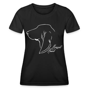 Basset Hound Profile Chiens Chien Wilsigns - T-shirt sport Femme - noir - Devant - AI Model Female 172 light (172cm)