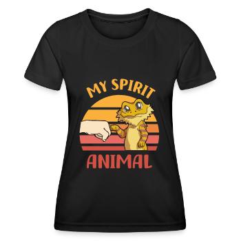 Dragon barbu - T-shirt sport Femme - noir - Devant - AI Model Female 172 light (172cm)