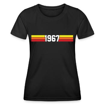 T-shirt rétro 1967 67 millésime 1967 - T-shirt sport Femme - noir - Devant - AI Model Female 172 light (172cm)