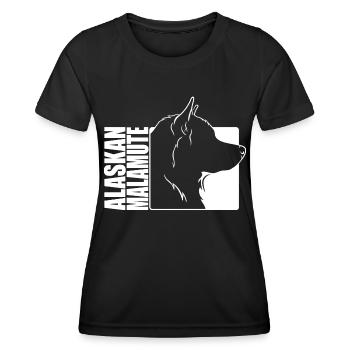 Malamute d’Alaska Profil Chiens Chien Wilsigns - T-shirt sport Femme - noir - Devant - AI Model Female 172 light (172cm)