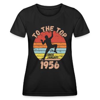 Geburtstag Klettern Bouldern seit Januar 1956 - Frauen Funktions-T-Shirt - Schwarz - Vorne - AI Model Female 172 light (172cm)