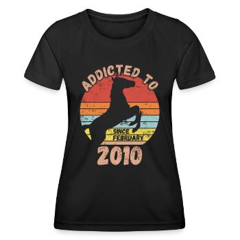 Geburtstag Pferde Reiten Februar 2010 - Frauen Funktions-T-Shirt - Schwarz - Vorne - AI Model Female 172 light (172cm)