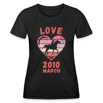 Love Pferde Reiten Geburtstag März 2010 - Frauen Funktions-T-Shirt - Schwarz - Vorne - AI Model Female 172 light (172cm)