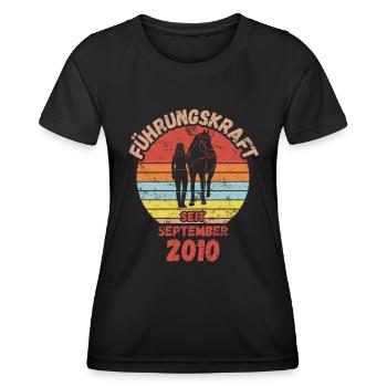 Führungskraft Reiten Geburtstag September 2010 - Frauen Funktions-T-Shirt - Schwarz - Vorne - AI Model Female 172 light (172cm)