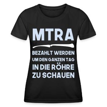 MTRA bezahlt werden um in die Röhre zu schauen - Frauen Funktions-T-Shirt - Schwarz - Vorne - AI Model Female 172 light (172cm)
