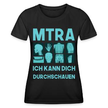 MTRA, Ich kann dich durchschauen, Radiologen - Frauen Funktions-T-Shirt - Schwarz - Vorne - AI Model Female 172 light (172cm)