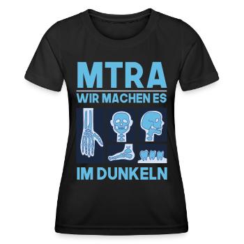 MTRA wir machen es um Dunkeln Radiologie - Frauen Funktions-T-Shirt - Schwarz - Vorne - AI Model Female 172 light (172cm)