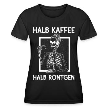 Halb kaffee halb röntgen, radiologie design - Frauen Funktions-T-Shirt - Schwarz - Vorne - AI Model Female 172 light (172cm)