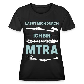 Lasst mich durch ich bin MTRA Radiologie - Frauen Funktions-T-Shirt - Schwarz - Vorne - AI Model Female 172 light (172cm)