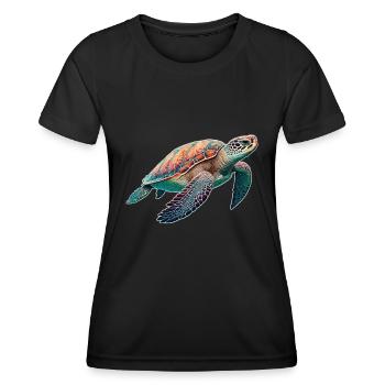 Turtle - Turtle - Diving - Sea - Women's Functional T-Shirt - black - Front - AI Model Female 172 light (172cm)