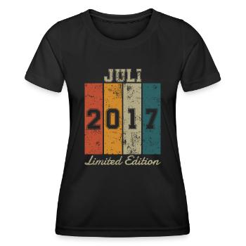 Date de naissance: Juillet 2017 - Limited Edition Retro - T-shirt sport Femme - noir - Devant - AI Model Female 172 light (172cm)