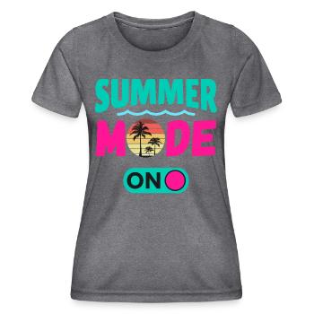 Sommermodus Ein - Frauen Funktions-T-Shirt - dunkle Melange  - Vorne - AI Model Female 172 light (172cm)
