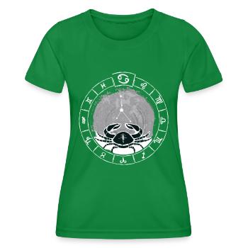 Sternzeichen Krebs - Tierkreiszeichen - Geburtstag - Frauen Funktions-T-Shirt - Kelly Green - Vorne - AI Model Female 172 dark (172cm)