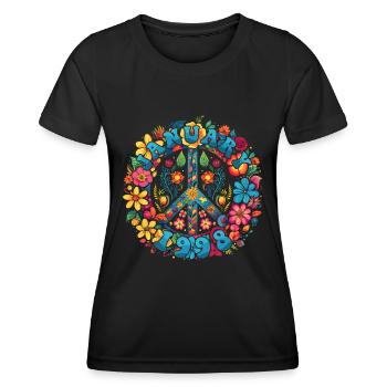 Flower Power Hippie Birthday - January 1998 - Women's Functional T-Shirt - black - Front - AI Model Female 172 light (172cm)