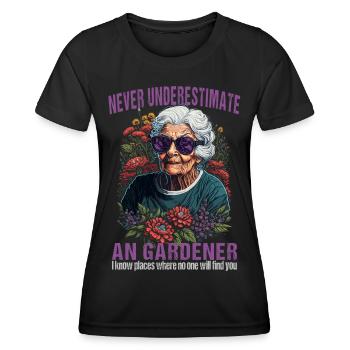 Gärtnerin - Gartenarbeit - Hobbygärtnerin - Frauen Funktions-T-Shirt - Schwarz - Vorne - AI Model Female 172 light (172cm)
