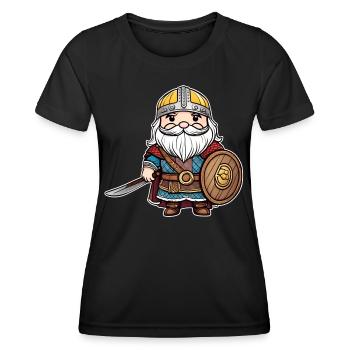 Cute little viking with sword - Women's Functional T-Shirt - black - Front - AI Model Female 172 light (172cm)