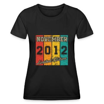 Birthday: November 2012 - Limited Edition Retro - Women's Functional T-Shirt - black - Front - AI Model Female 172 light (172cm)