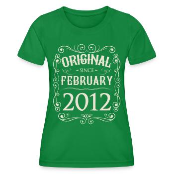 Vintage - Original since February 2012 Birthday - Women's Functional T-Shirt - kelly green - Front - AI Model Female 172 dark (172cm)