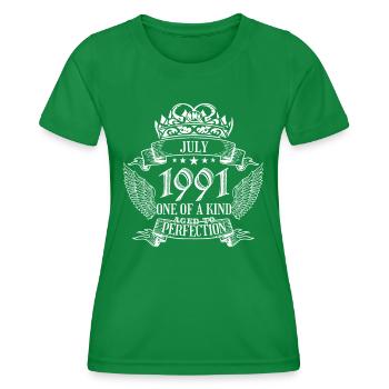 Unique en son genre juillet 1991 anniversaire - T-shirt sport Femme - vert - Devant - AI Model Female 172 dark (172cm)
