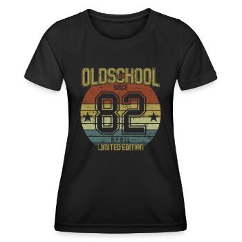 April 1982 - Birthday in April Oldschool - Women's Functional T-Shirt - black - Front - AI Model Female 172 light (172cm)