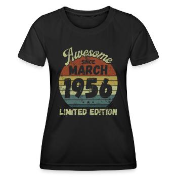 Awesome since March 1956 - Geburtstag - Frauen Funktions-T-Shirt - Schwarz - Vorne - AI Model Female 172 light (172cm)
