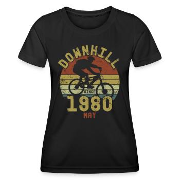 Birthday Downhill Bike Bike May 1980 - Women's Functional T-Shirt - black - Front - AI Model Female 172 light (172cm)
