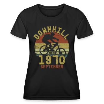 Birthday Downhill Bike Bike September 1970 - Women's Functional T-Shirt - black - Front - AI Model Female 172 light (172cm)