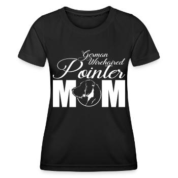 German Wirehaired Pointer Profil Mom Wilsigns - Frauen Funktions-T-Shirt - Schwarz - Vorne - AI Model Female 172 light (172cm)