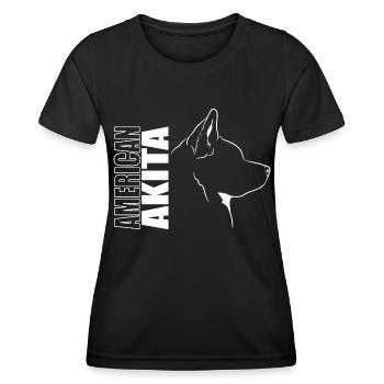 American Akita Profil Hunde Hund Wilsigns - Frauen Funktions-T-Shirt - Schwarz - Vorne - AI Model Female 172 light (172cm)