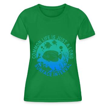 Korallenriff Taucher Design, Tauchen - Frauen Funktions-T-Shirt - Kelly Green - Vorne - AI Model Female 172 dark (172cm)