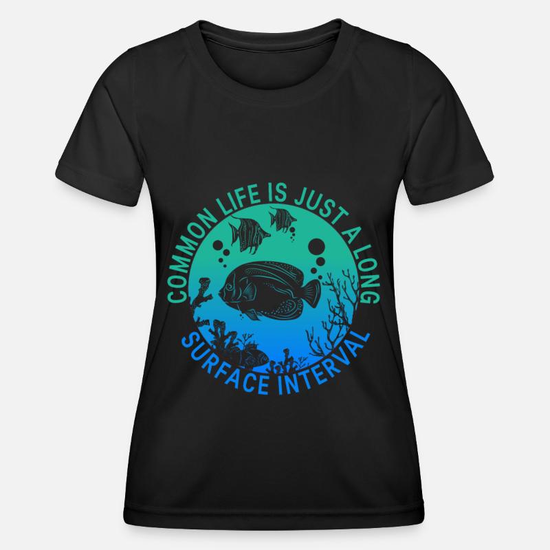 Coral reef scuba diver design, scuba diving - Women's Functional T-Shirt - black