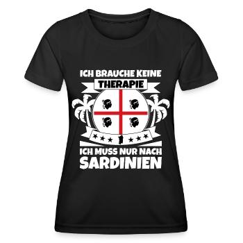 Sardinien Flagge Sardische Fahne Keine Therapie - Frauen Funktions-T-Shirt - Schwarz - Vorne - AI Model Female 172 light (172cm)