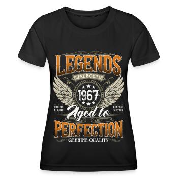 Né en 1967 Legends Vintage Anniversaire - T-shirt sport Femme - noir - Devant - AI Model Female 172 light (172cm)