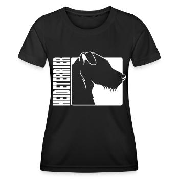 Heath Terrier Profile Dogs Hunting Dogs Wilsigns - Women's Functional T-Shirt - black - Front - AI Model Female 172 light (172cm)