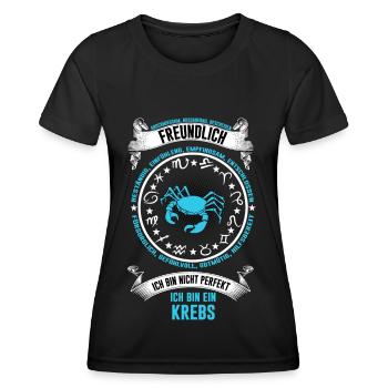 Sternzeichen Krebs Tierkreiszeichen Geburtstag - Frauen Funktions-T-Shirt - Schwarz - Vorne - AI Model Female 172 light (172cm)