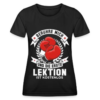 Boxsport Kampfsport Kampfkunst Boxer Kickboxer - Frauen Funktions-T-Shirt - Schwarz - Vorne - AI Model Female 172 light (172cm)
